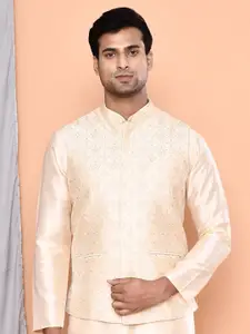 MAAHI FABS Embroidered Woven Nehru  Jacket