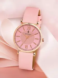Imperious- The Royal Way Women Embellished Dial & Leather Straps Analogue Watch IMP-Pink-1014