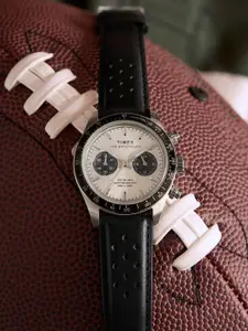 Timex Men Dial & Leather Straps Analogue Chronograph Watch TW2Y19300UJ