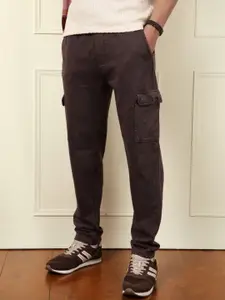 WROGN Men Pure Cotton Relaxed-Fit Track Pants