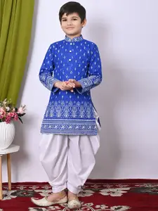 BAESD Boys Floral Embroidered Regular Sequinned Kurta with Patiala