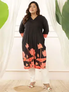 Amydus Women Printed Thread Work Kurta