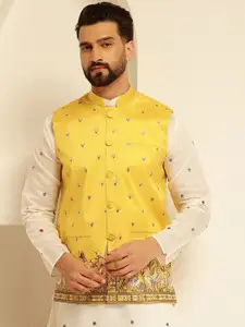 SOJANYA Embroidered Woven Nehru Jacket
