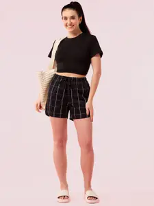 Enamor Women Checked Lounge Shorts