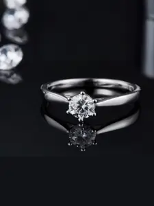 DressBerry Silver-Plated American-Diamond StuddedFingerRing