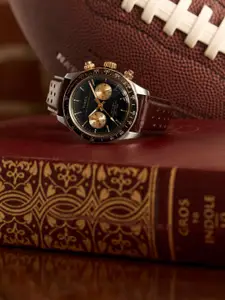 Timex Men Embellished Dial & Leather Straps Analogue Chronograph Watch TW2Y24100UJ