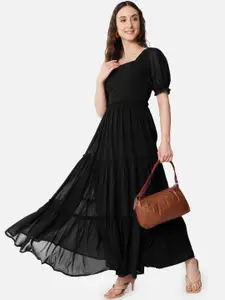 Raiyani Fashion Bell Sleeve Applique Georgette Fit & Flare Maxi Dress