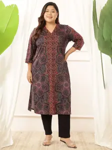 Amydus Women Ethnic Motifs Printed Thread Work Kurta
