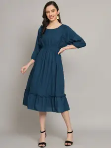 Raiyani Fashion Applique Crepe Fit & Flare Midi Dress