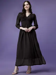 Raiyani Fashion Applique Georgette Fit & Flare Maxi Dress