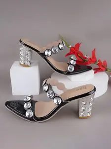 BAESD Embellished Party Block Sandals
