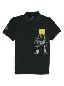 Status Quo Boys Printed Polo Collar Applique T-shirt