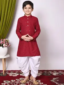 BAESD Boys Embroidered Regular Sequinned Kurta with Patiala