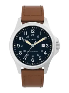 Timex Men Printed Dial & Leather Straps Analogue Watch TW2V03600UJ