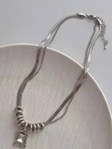SUBHAGALANKAR Silver-Plated Necklace