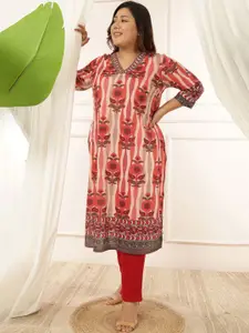 Amydus Women Printed Thread Work Kurta