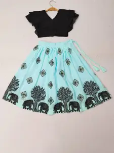 BAESD Girls Embellished Mukaish Ready to Wear Lehenga &