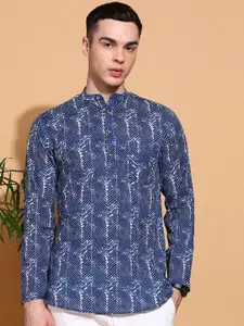Anouk Men Geometric Printed Thread Work Kurta