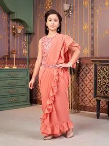 Aarika Girls Embellished Ready to Wear Lehenga & Blouse With Dupatta