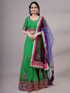 Utsav Fashion Embroidered Thread Work Shibori Ready to Wear Lehenga & Choli With Dupatta