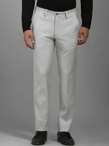 Louis Philippe Men Textured Slim Fit Trousers
