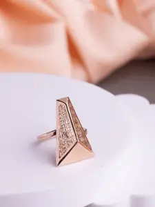 LIORA 925 Silver Jewellery Sterling Silver Rosegold Plated Adjustable Ring