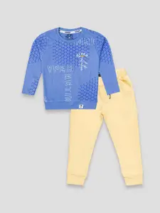 YK X JUST KiDDiNG Boys Printed T-shirt with Trousers