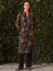 Lakshita Women Floral Printed Cold-Shoulder Sleeves Kurta