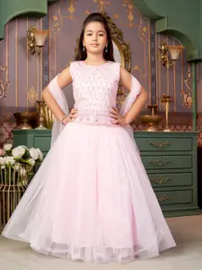 Aarika Girls Embellished Ready to Wear Lehenga & Blouse With Dupatta