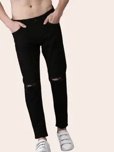 LINARIA Men Classic Slim Fit Slash Knee Jeans