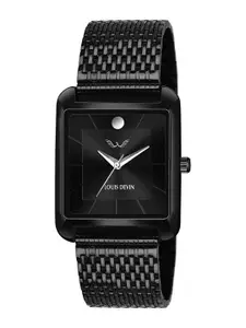 LOUIS DEVIN Men Brass Embellished Dial & Stainless Steel Straps Analogue Watch LD-BK057-BLK-CH