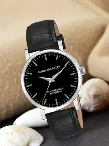 Sandy D Carter Men Dial & Leather Straps Analogue Watch Sandy D Carter-232G-BK