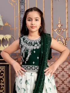 Aarika Girls Embroidered Ready to Wear Lehenga & Blouse With Dupatta