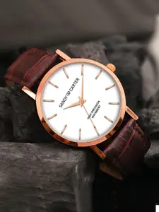 Sandy D Carter Men Dial & Leather Textured Straps Analogue Watch Sandy D Carter-235-BR