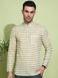 Anouk Men Geometric Printed Thread Work Kurta