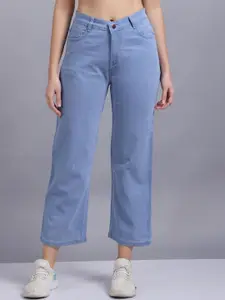 Aadvi Fashion Women Jean Straight Fit High-Rise Slash Knee Stretchable Jeans