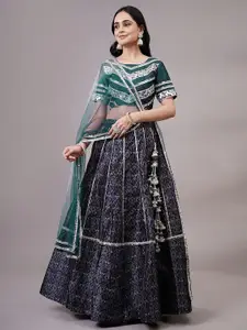 Utsav Fashion Embroidered Mirror Work Shibori Ready to Wear Lehenga & Choli With Dupatta