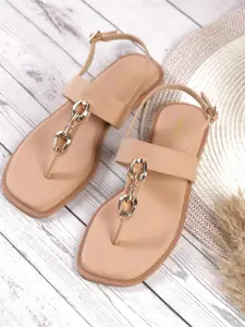 Mochi Women Open Toe Flats