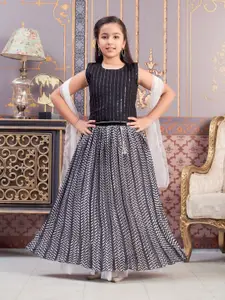 Aarika Girls Embellished Ready to Wear Lehenga & Blouse With Dupatta