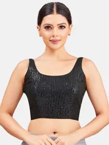 Studio Shringaar Embellished Sleeveless Padded Saree Blouse