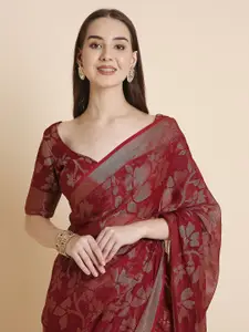 RATAN Floral Zari Poly Georgette Saree