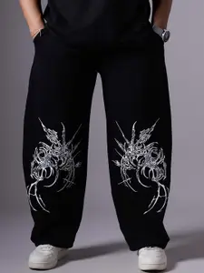 HOP HEAD Men Printed Cotton Relaxed Fit Mid Rise Track Pant