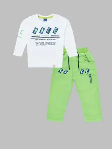 YK X JUST KiDDiNG Boys Printed T-shirt with Trousers