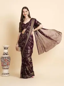 RATAN Floral Zari Poly Georgette Saree
