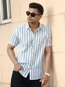 Powerlook Men Opaque Striped Casual Shirt