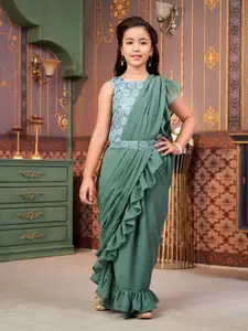 Aarika Girls Embellished Ready to Wear Lehenga & Blouse With Dupatta