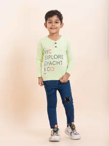 YK X JUST KiDDiNG Boys Printed T-shirt with Trousers