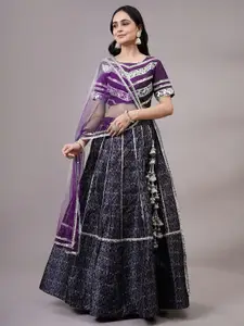 Utsav Fashion Embroidered Mirror Work Shibori Ready to Wear Lehenga & Choli With Dupatta