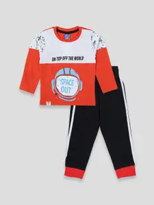 YK X JUST KiDDiNG Boys Printed T-shirt with Trousers