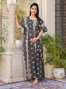 Aujjessa Print Maternity Kaftan Maxi Dress